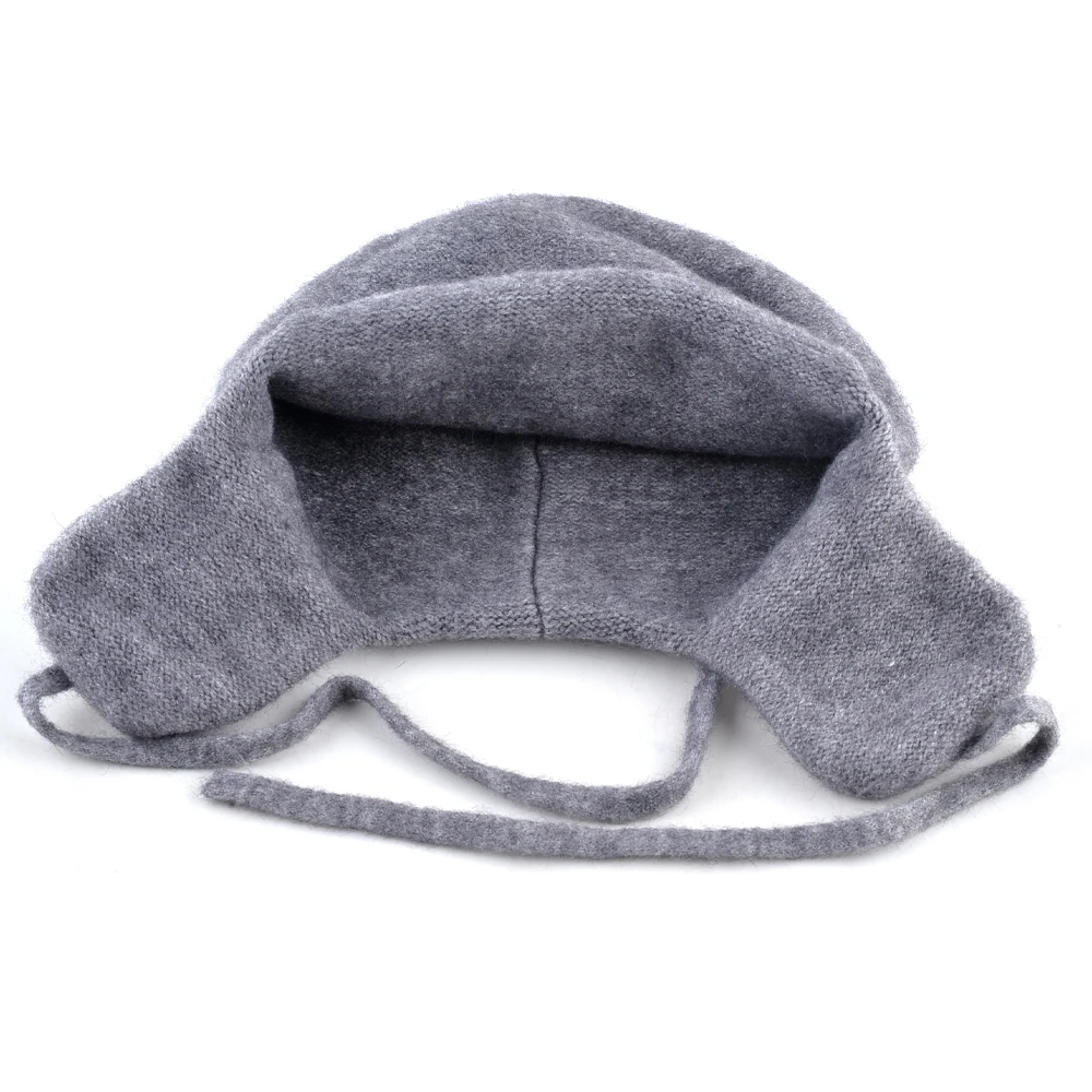 TQMSMY Knitted Bomber Hat Women Streetwear Hip Hop Beanies Hat With Earflaps Men Knit Wool Solid Color Fashion Warm Hats TME92