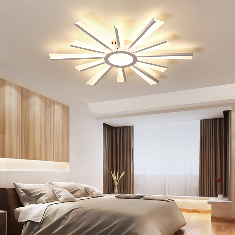 Modern and Simple LED Chandelier Creative Sunlight Ceiling Light Living Room Bedroom Dining Room Kitchen Lighting Remote Control