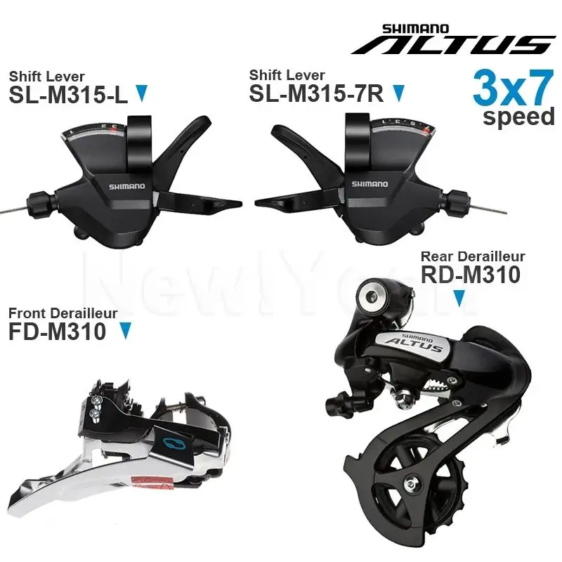 SHIMANO ALTUS M315 3x7/8 Speed Groupset with M315 Shifters and M310 Front (TOP SWING)/ Rear Derailleur Original parts