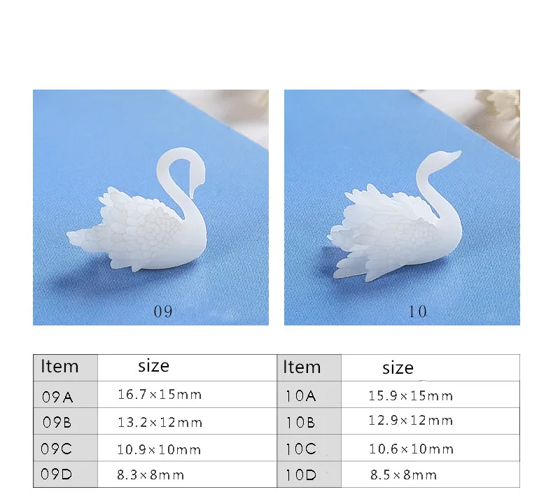 3pcs / lot 3D Swan Jewelry UV Resin DIY Craft Nail Handmade Resin Jewelry Transparent Paper Filler Material