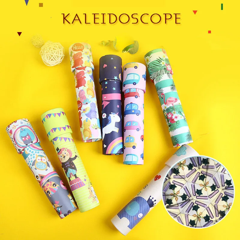 Classic Kaleidoscope Science Toys Rotation Cartoon Magic Rotating Fancy Colorful World Puzzle Toy For Children Autism Kids Gift