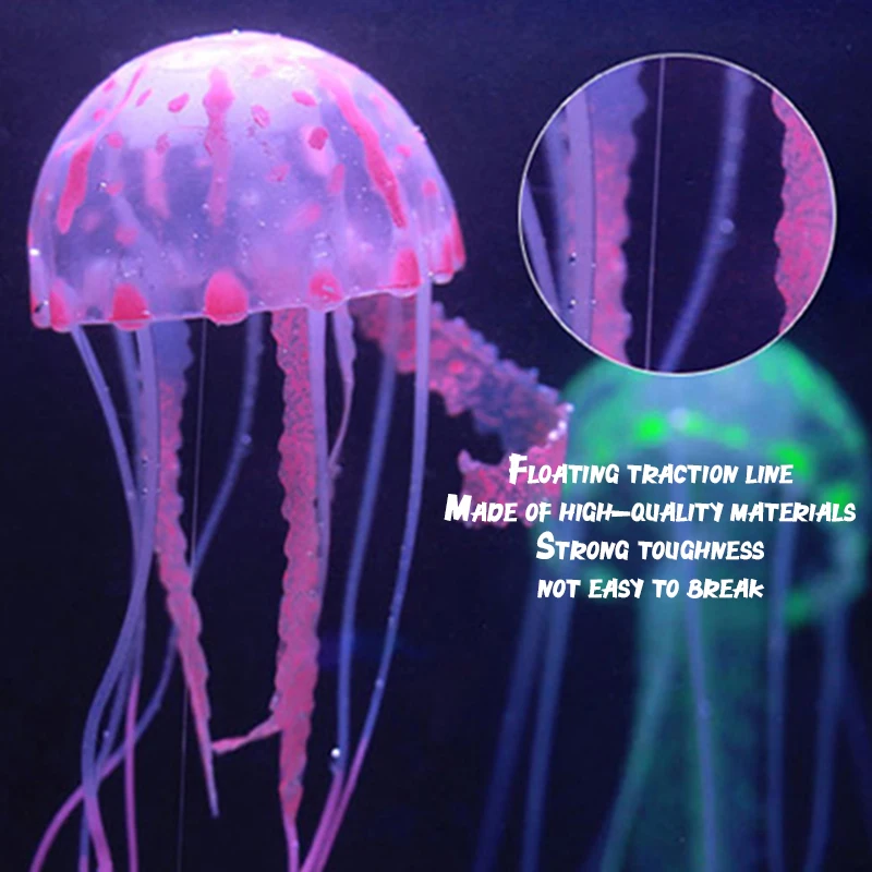 Fish tank simulation jellyfish aquarium landscaping decoration floating fluorescent colorful jellyfish to accompany children toy