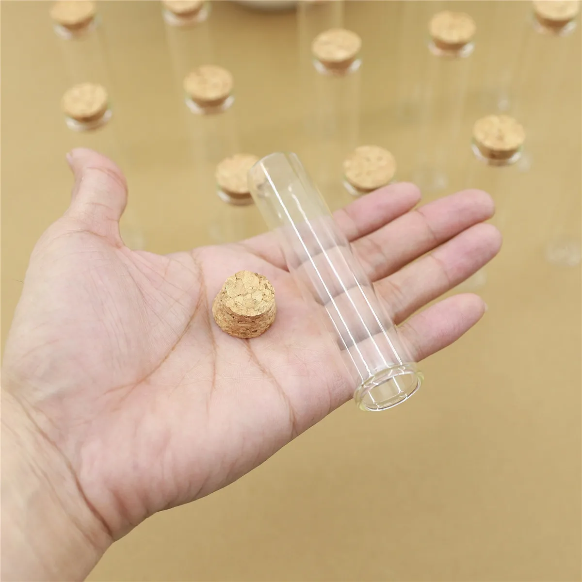 50pcs 25ml 22*100mm Glass Corks Bottles Test Tube Stopper Spice Bottles Container Small DIY Jars Tiny Vial Bottle glass