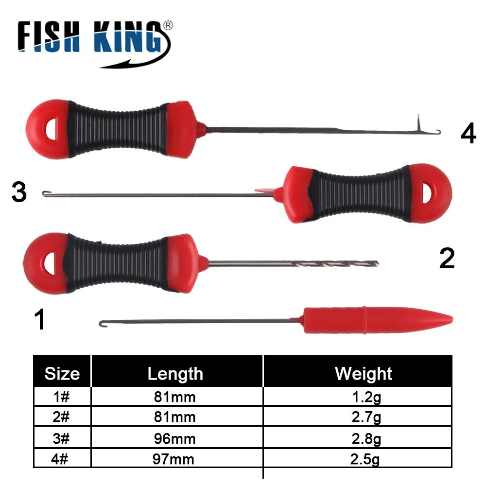 1-4pcs Carp Fishing Boilie Bait Drill Baiting Needle Gate Needle Pellet Hair Rigs Splicing Making Tools Rigs Loading Accessories