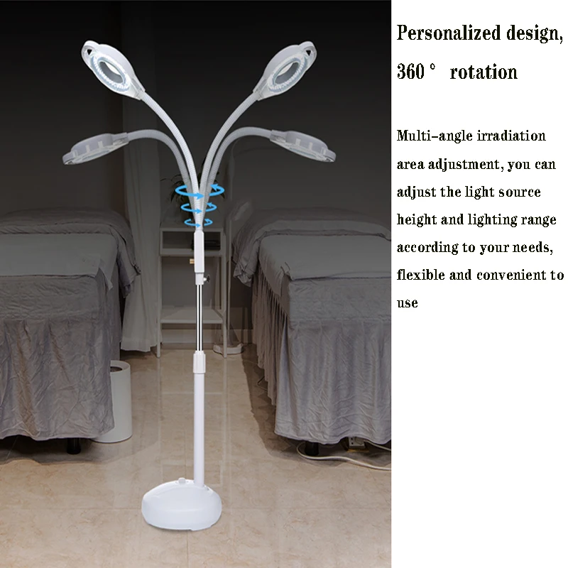 100-240V 120 LED Magnifier Floor Lamp Cold Light Magnifier Retractable Curved Magnifying Glass Tattoo Light Beauty Salon Nail
