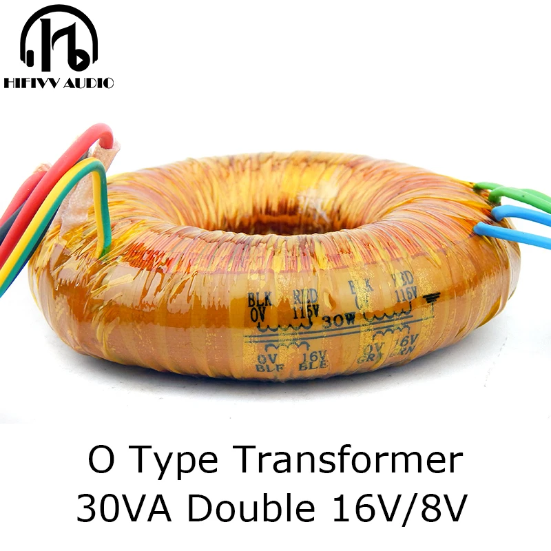 30 Вт O-образный трансформатор для Hi-Fi аудиоусилителя ЦАП Источник питания медных эмалированных проводов Трансформатор суперзвука типа O
