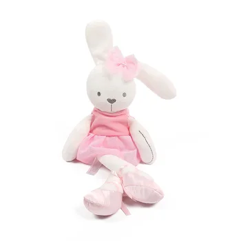 1 pz 42 cm simpatico coniglio indossare panno con vestito peluche farcito morbido animale bambole balletto coniglio per il bambino regalo di compleanno dei bambini