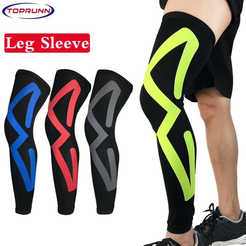 

TopRunn 1Pc Compression Leg Sleeves,Long Leg sleeve Knee Support for Football,Basketball,Running,Cycling,Weightlifting&Fitness