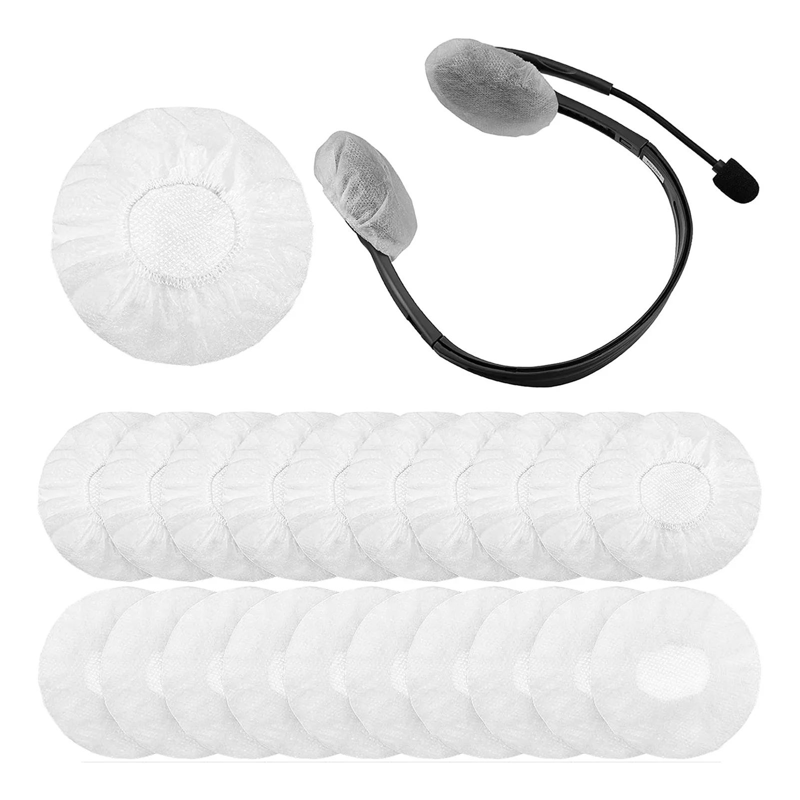 100Pcs Disposable Stretchable Headphone Covers Earpad Earcup Covers For On Ear Headphones 8.5-10cm Over-Ear Headset