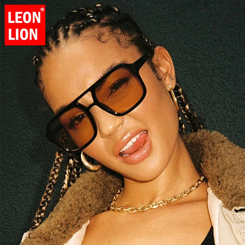 

Leonlion Fashion Square Sunglasses Women/men Retro Oversized Double Beam Sunglasses Women Ocean Lens Vintage Gafas De Sol Mujer