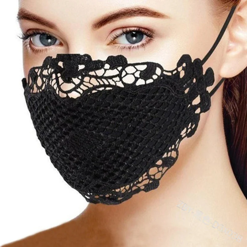 Women Lace Mask Reusable Breathable Safe Protection Face Masks Halloween Cosplay Reusable Mouth Halloween Cosplay Props