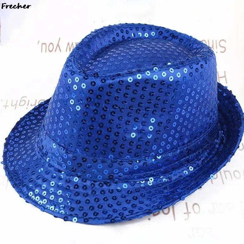 Chapeau à paillettes scintillantes unisexes pour adultes, casquette Fedoras, accessoires de scène, spectacle de danse, fête de jazz, nouvelle mode, 2022