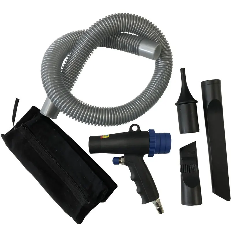 Pneumatic blowing and dusting dual purpose gun, suction discharge gun, blower vacuum cleaner, dust cleaning tool