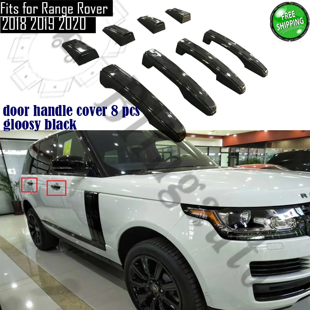 Black handle cover fits for L and R over R ange R over 2019-2024 SVO style all gloosy black 8 pcs out handle cover