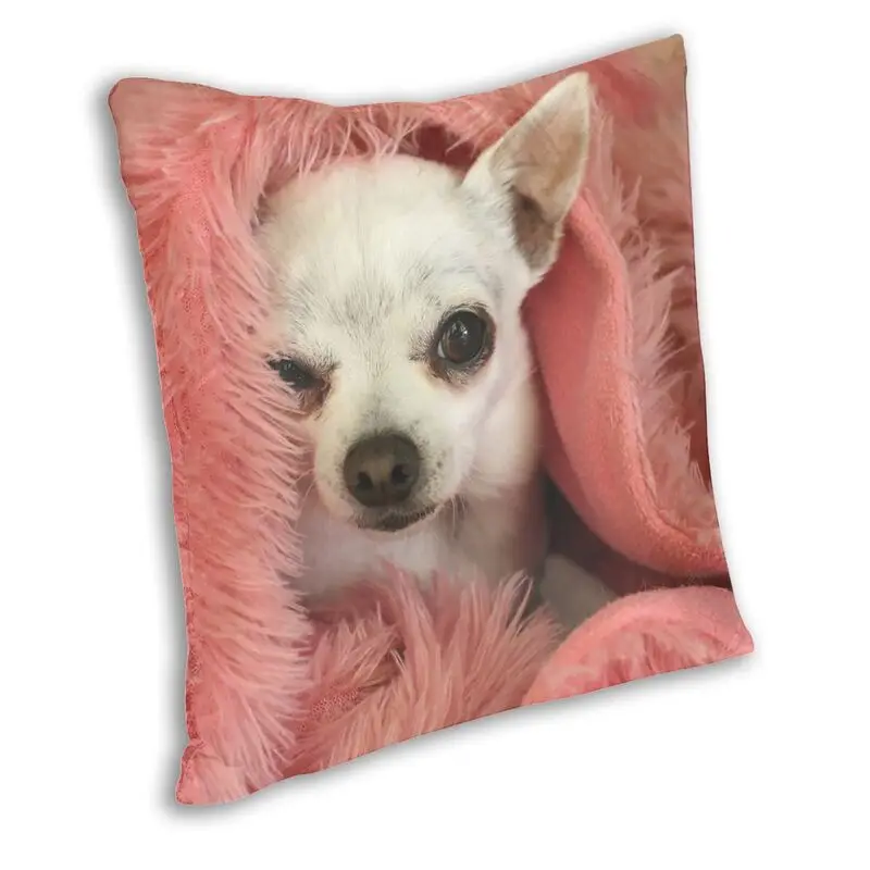 Personalized Chilly Chihuahua Square Pillow Case Home Decorative Pet Dog Cushions Throw Pillow for Car Double-sided Printing