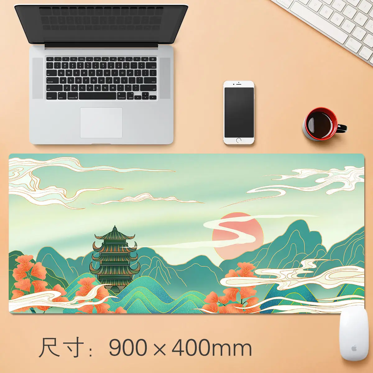 

800*300*3mm Chinese Style Off Art Large Size Mouse Pad Natural Rubber PC Computer Gaming Mousepad Desk Mat Locking Edge Cute