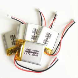 5 szt. 402530 3.7V 300mAh litowo-polimerowa Lipo akumulator JST ZH1.5mm 3 Pin do MP3 GPS Bluetooth zestaw słuchawkowy inteligentny zegarek