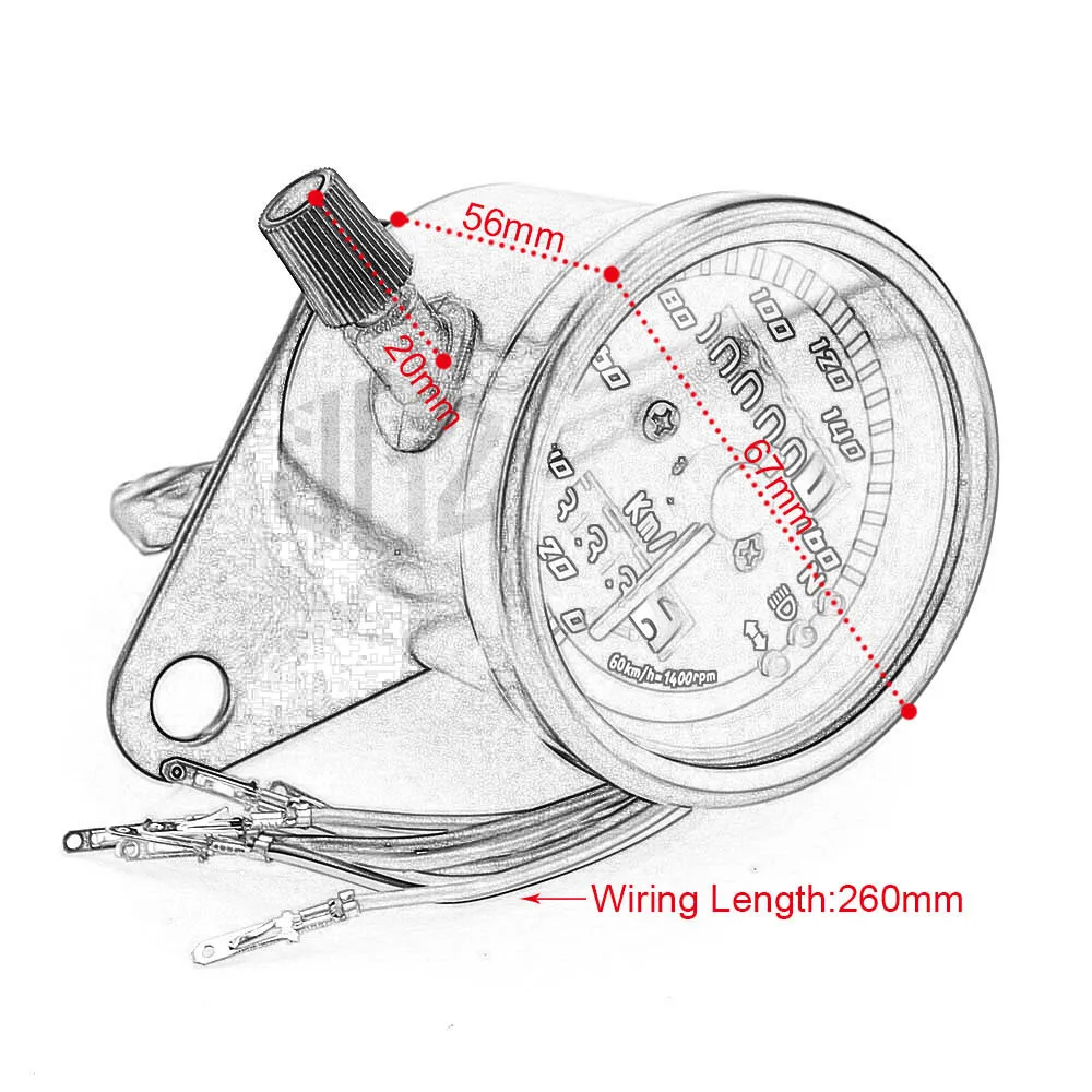 12V Motorcycle Mechanical Double Odometer Tachometer LED Indicator Speedometer Universal For Honda Kawasaki KTM Yamaha Suzuki