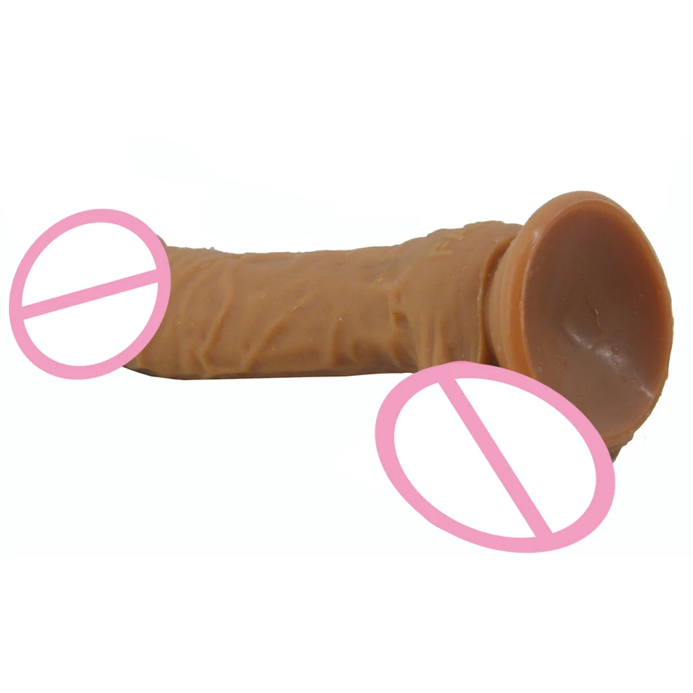 FAAK 7/8 Inch Realistic Dildo With Sucker Double Layer Silicone Fake Penis Lifelike Sex Toys For Women Strapon Dildo Sex Shop