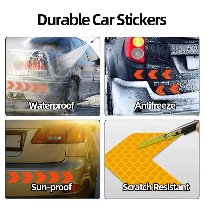 10 قطعة سيارة عاكس ملصق تحذير السهام الديكور الشارات دراجة نارية الذيل بار ملصقات للسيارة متعددة الأشكال ل علامة السلامة المرورية 4.5X4cm