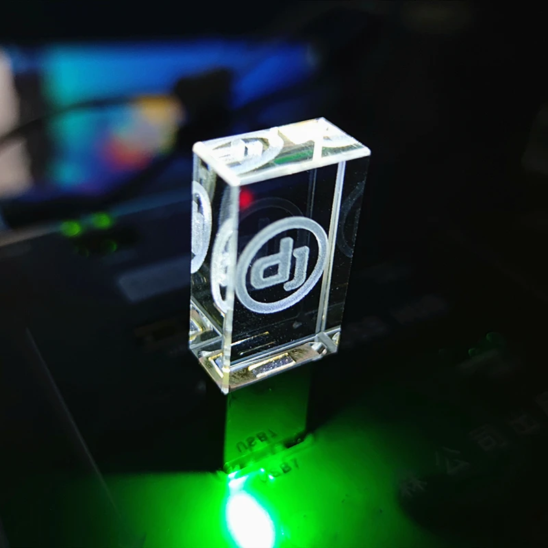 Marke Neue Bunte LED licht D J premium USB 3,0 High Speed Schreiben Lesen Gold Kristall-Stick Mit Box 16GB 32GB 64GB 128GB
