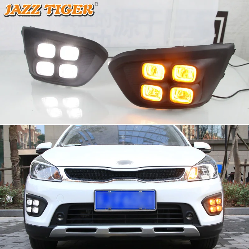 

Daytime running lights For Kia Rio X-line X line 2017 2018 2019 Drl with Turn Signals LED Car Auto Parts Daylights Headlights