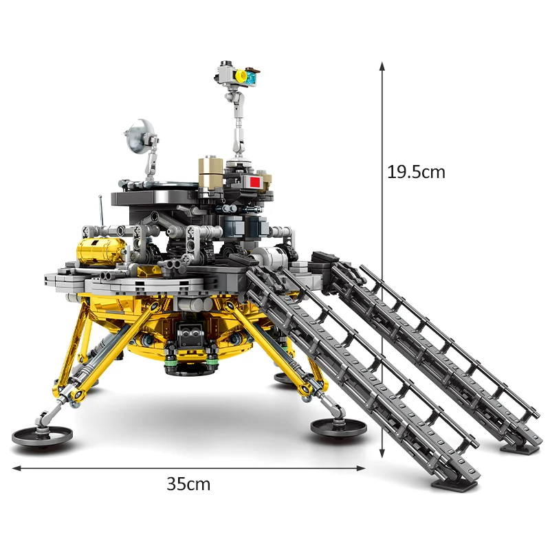 City Lunar Lander Space Rocket Building Blocks Airship Car Model Cosmonaut Figures Bricks Toys for Children