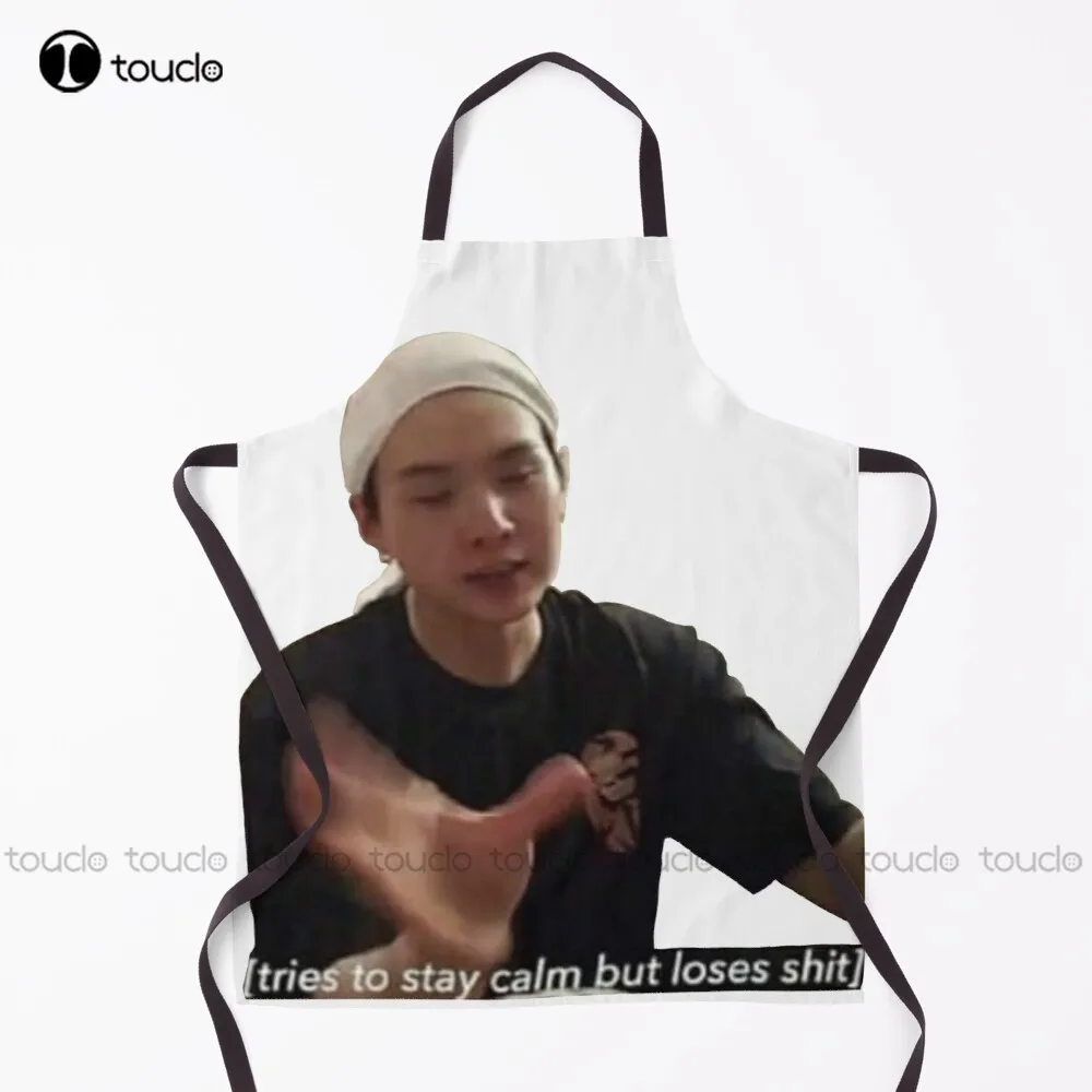 New Suga Min Yoongi Meme  Apron Garden Kitchen Household Cleaning Personalized Custom Apron For Women Men Unisex Adult