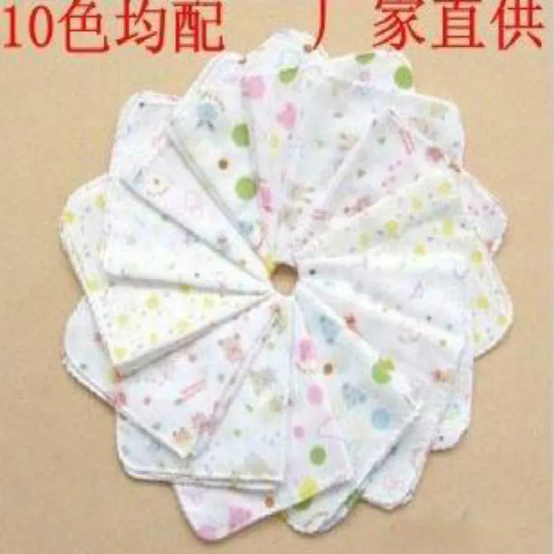 10 Pcs/Lot  31*31cm Two-layer Handkerchief Wholesale Cotton Squares Baby Bibs Boys Girls Towel Infant Saliva Towel