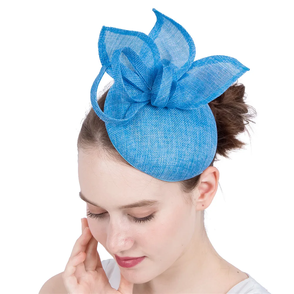 Lila Nachahmung Sinamay Fascinator Kopf bedeckung für Kentucky Derby Kirche Hochzeits feier Rennen Frauen Braut ereignis Anlass Hut – Detail 4