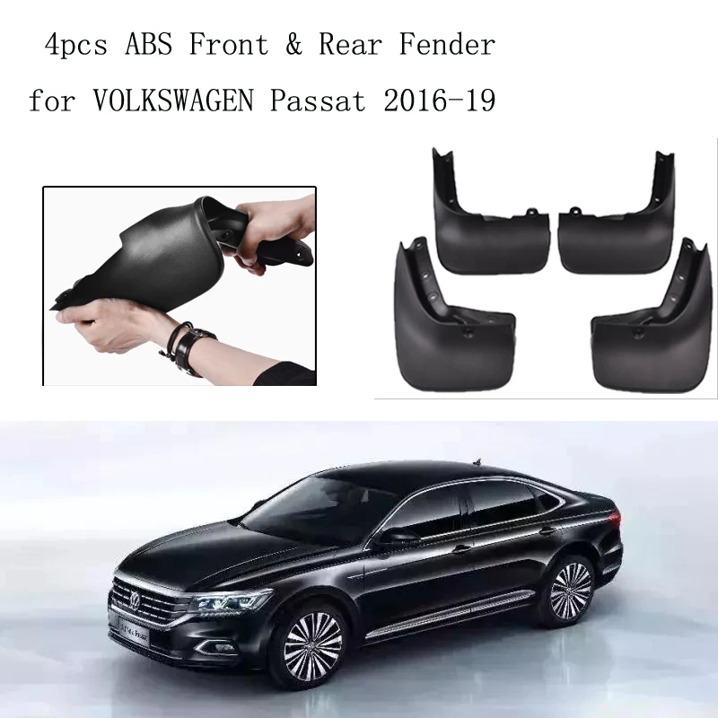 

4pcs ABS Front & Rear Fender for VOLKSWAGEN Passat 2016-19 Car Mud Flaps Splash Guard Mudguard Mudflaps Accessories