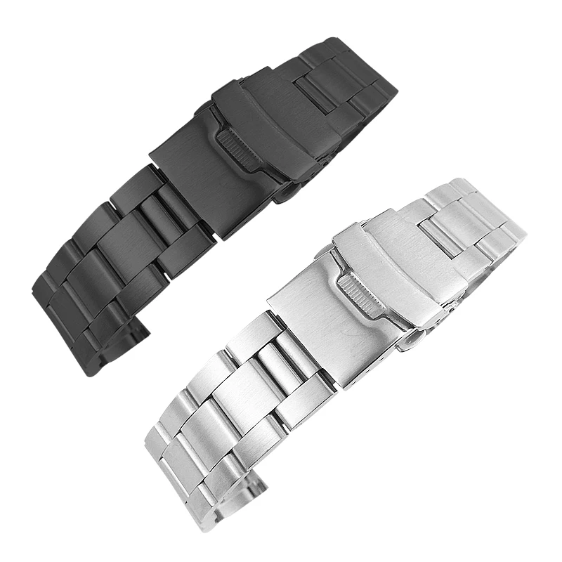 Solid 316L Stainless Steel Watchbands Silver 18mm 20mm 22mm 24mm 26mm Metal Watch Band Strap Wrist Watches Bracelet