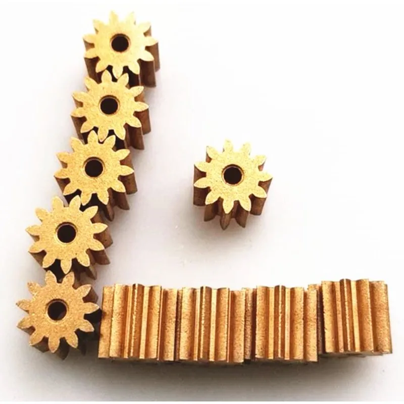 10pcs/lot 0.7 Modulus Copper Gear 11 Teeth Bore 2.3mm for Small Module Pinions Tight Fitting image 2