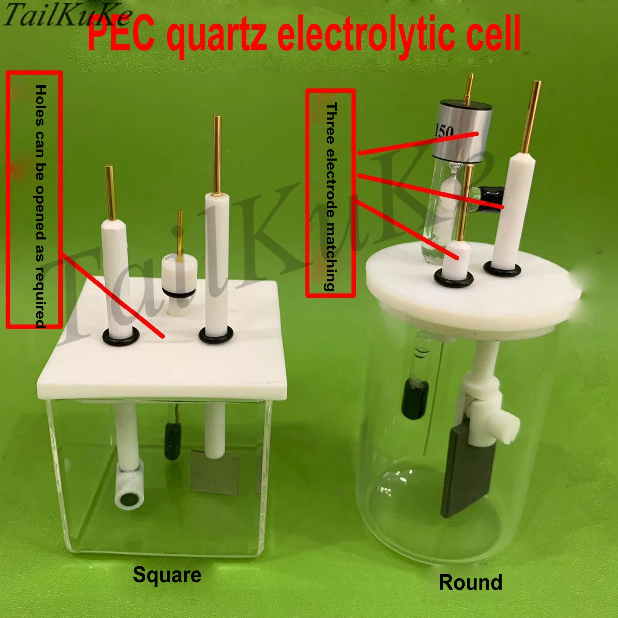 

PEC test 50x50x50mm quartz electrolytic cell quartz electrolytic cell square quartz cell electrochemical cell