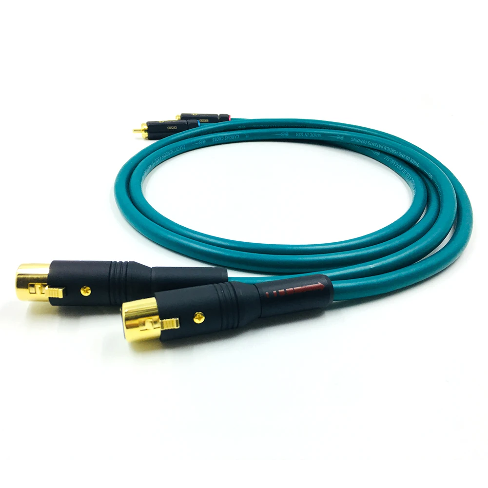 1 Pair Hifi Cardas XLR To RCA  interconnect Cable Hi-end XLR Male to Female Audio Cable with XLR Gold-plated Plug Connector