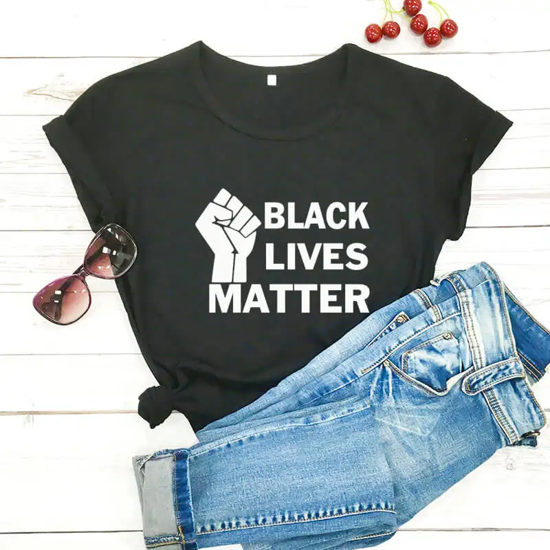 Black Lives Matter All Lives Matter 2020 New Arrival Summer Casual 100%Cotton Funny T Shirt I stand with you Love Each Other