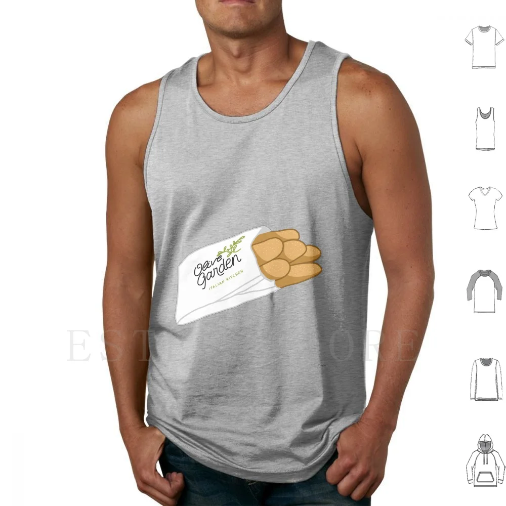 Breadsticks Tank Tops Vest Sleeveless Olive Garden Breadsticks Food Italian White Grey Tan Brown Bread