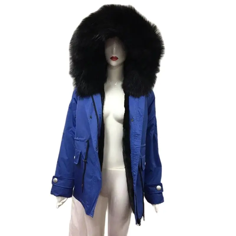 Royal Blue Winter Warm Short Jacket For Men New Arrival Casual And Fashion Parka Daily Windproof Real Raccoon Fur Collar