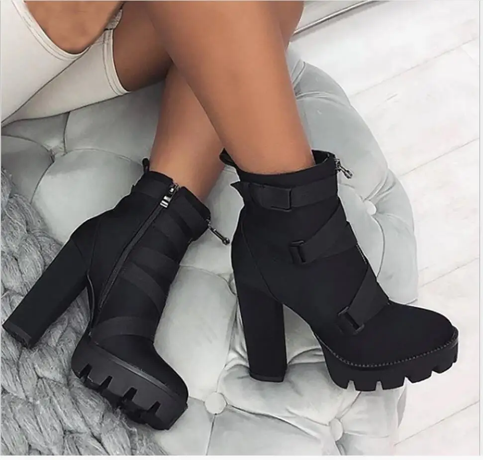 Women\'s Platfrom Ankle Boots Women Fashion High Heels Woman Non Slip Pumps New Ladies Shoes Female Comfortable Footwear