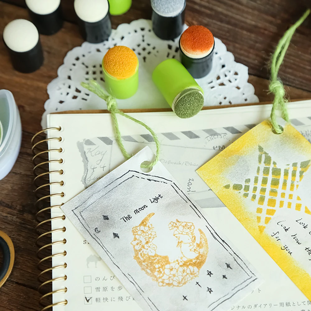 Creative Colorful Makeup Finger Sponge Ink Pad Tools for Painting Ink Pad Stamping Diary Album Art Tools Stationery