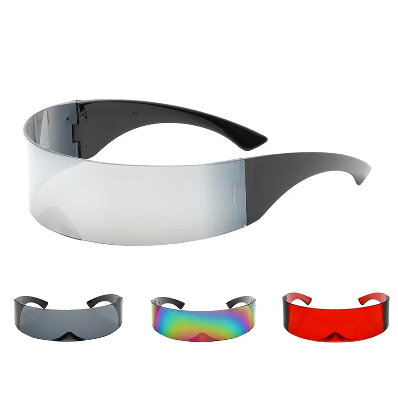 Y2k zukünftige Krieger randlose Sonnenbrille Punk Retro Sonnenbrille Fahrrad brille Mode Männer Frauen Hip Hop Party Brille neu – Detail 5