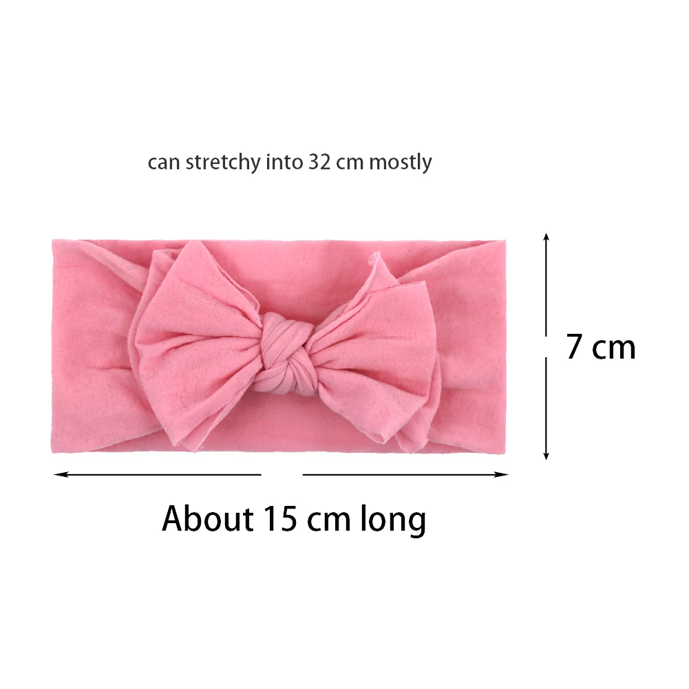 Solid Nylon Curl Bow Baby Girl Headband Soft Elastic Turban Headwraps Fashion Newborn Headwear Hair Accessories