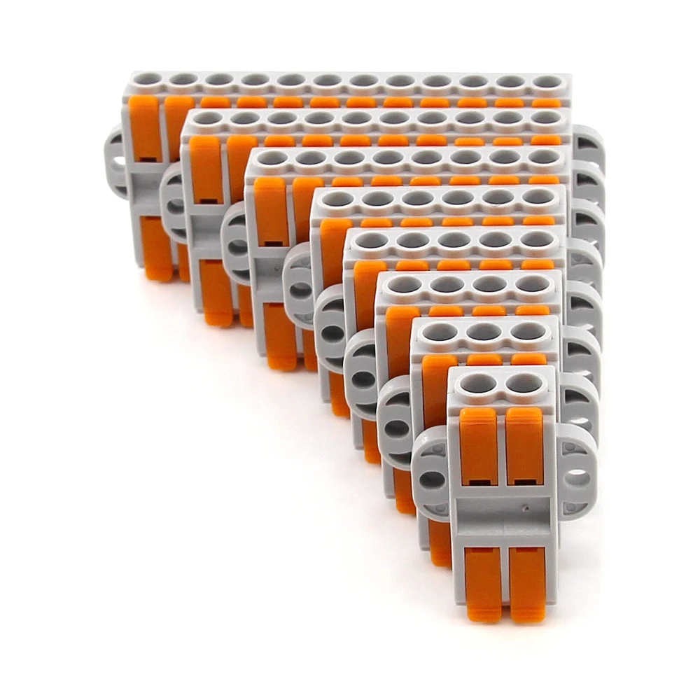 Mini Fast Wire Connectors 0.5-6mm2 Large Square Screws Can Be Fixed Universal Fast Wiring Push-In Conductor Terminal Block Cable