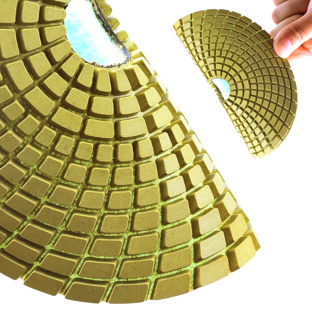 Free shipping 125mm diamond Screw Green polishing pads 5 inch for polishing stone quartz