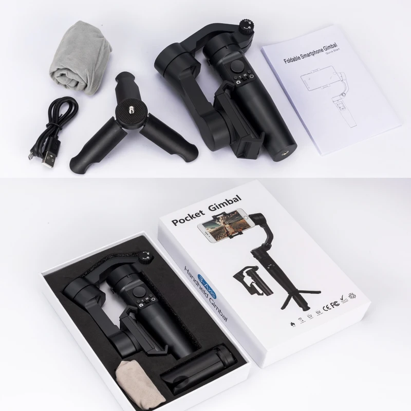 2021new 3-axis gimbal مثبت يدوي الهاتف الذكي بلوتوث تصوير الفيديو وتسجيل للعمل هاتف مزود بكاميرا ترايبود الذكية