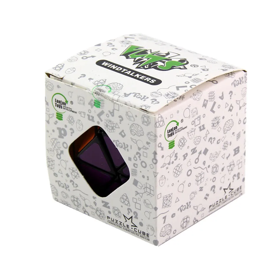 8 محاور ثماني الأوجه لانلان المكعب السحري ، لعبة تعليمية سوداء ، هدية خاصة للأطفال ، الأطفال ، 3x3