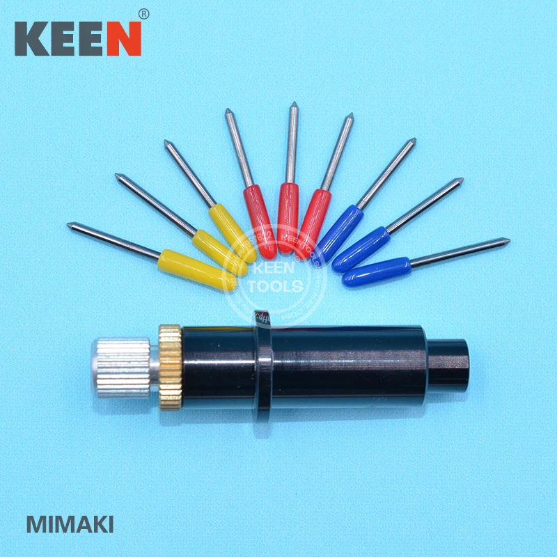 1Pcs Mimaki Blade Holder+9Pcs 30 45 60 Degree Cemented Carbide Tools//Plotter Vinyl Cutting AA Series