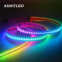 스마트 주소 지정 가능 LED 라이트 스트립, WS2812B, DC5V, RGB 50cm, 1M, 2M, 3M, 4M, 5M, 30 픽셀, 60/144 픽셀, 블랙 화이트 PCB, WS2812 IC 풀 컬러