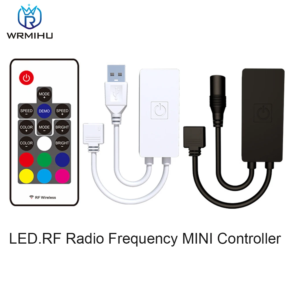 Mini Rf Draadloze Afstandsbediening Dc/Usb DC5-24V 3A/Ch Rgb Smart Rgb Mini Controller Voor Bar Outdoor rgb Led Light Strip
