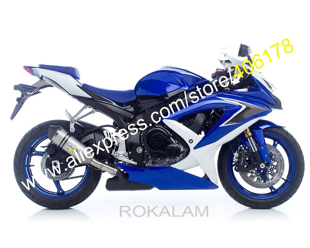 For Suzuki K8 08 09 10 GSX R600 GSXR750 GSXR 600 750 GSXR600 2008 2009 2010 Blue White Fairing (Injection Molding)